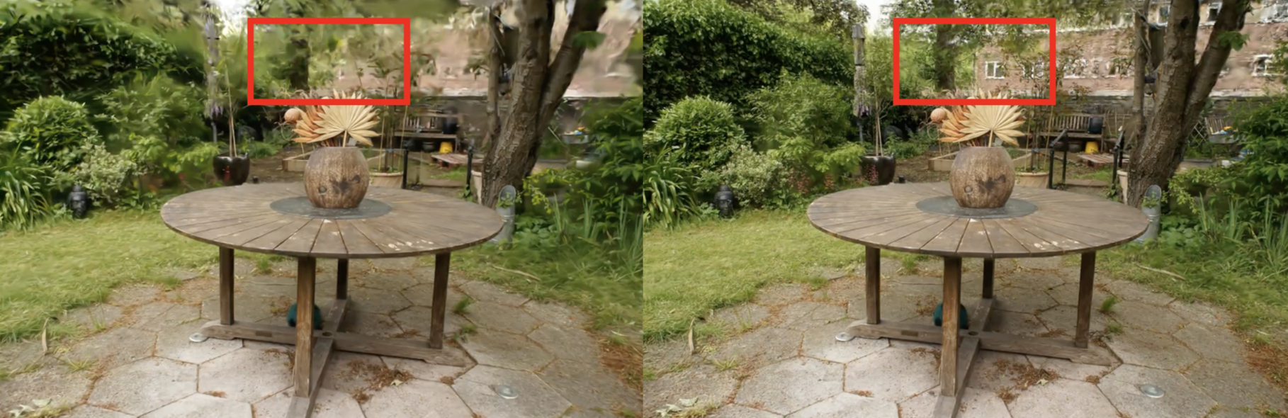 Hard pruning comparison on a 4.4 million Gaussian scene
